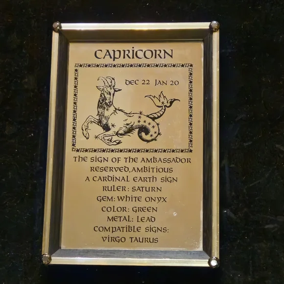 Vintage Framed Capricorn Mirror