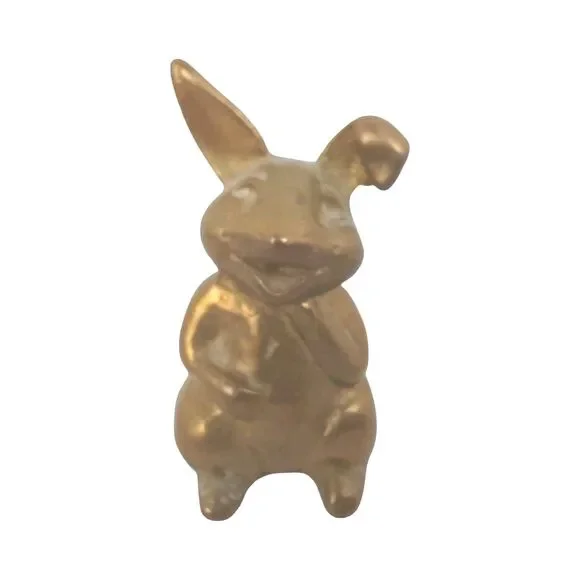 Canadianna Brass Bunny Rabbit Figurine Heavy Easter Holiday Vintage Retro 2.5