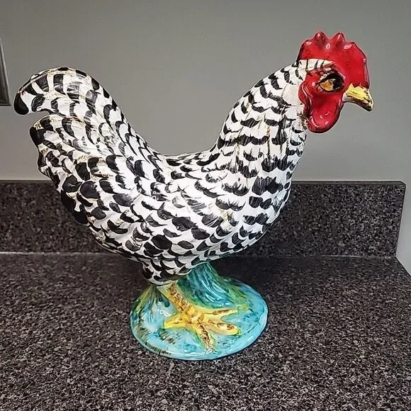 VINTAGE Jay Willfred for Andrea by Sadek Black And White Rooster Made In Italy