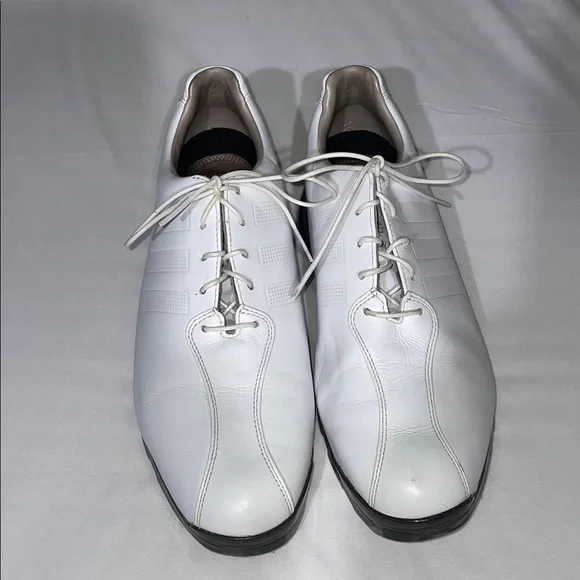 adidas Men's White Leather Golf Oxfords