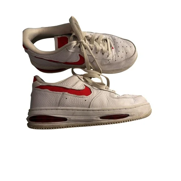 Nike Air Force 1 Elite Mens White Red Low Top Sneakers