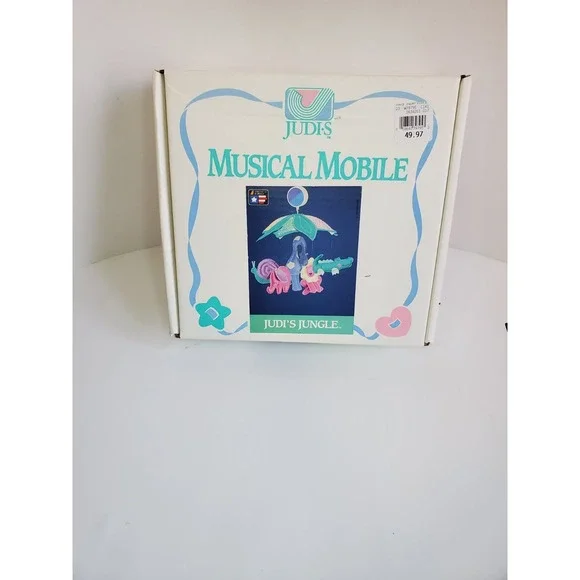 Vintage Judi s Musical Mobile‎ Used In Box. Tested. Jungle Elephant Lion Animals