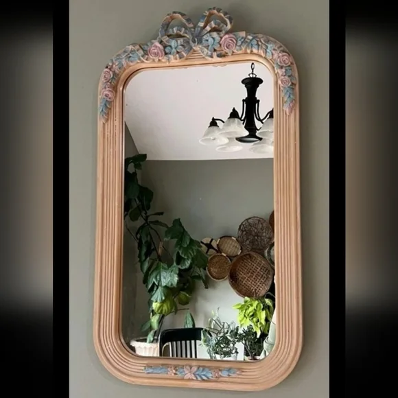Vintage Mid Century Home Interior Wall Mirror Cottagecore Shabby Chic