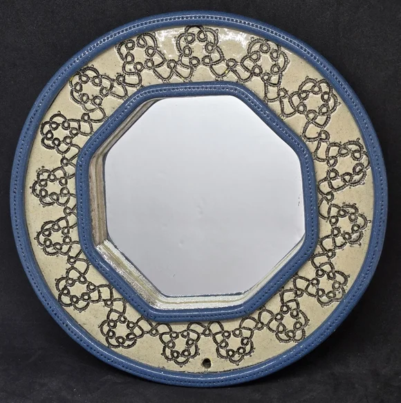 Trinity Pottery Stoneware Hexagon Hanging Mirror
