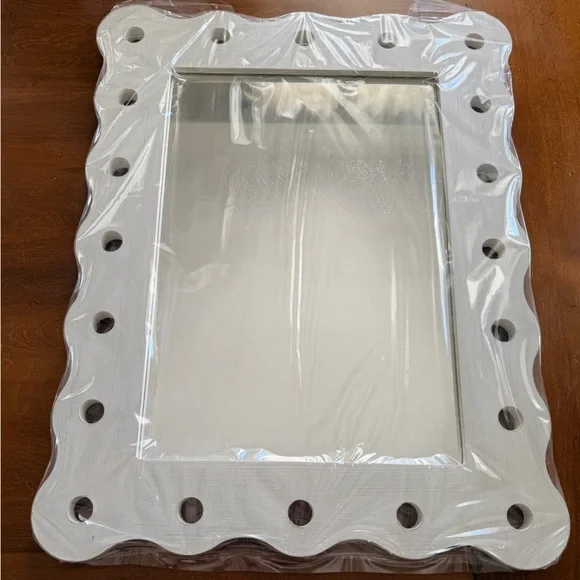 Southern Living White Scalloped Mirror - NEW