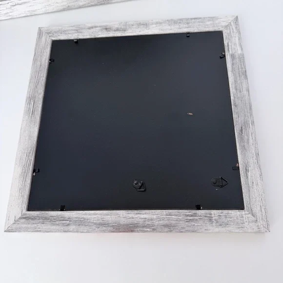 2 PCS Square Wall Mirror Gorgeous Rustic 12x12 in Barn Wood Carved Floral design