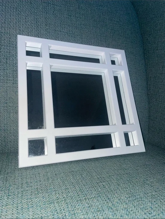 White Geometric Wall Mirror - Unbranded