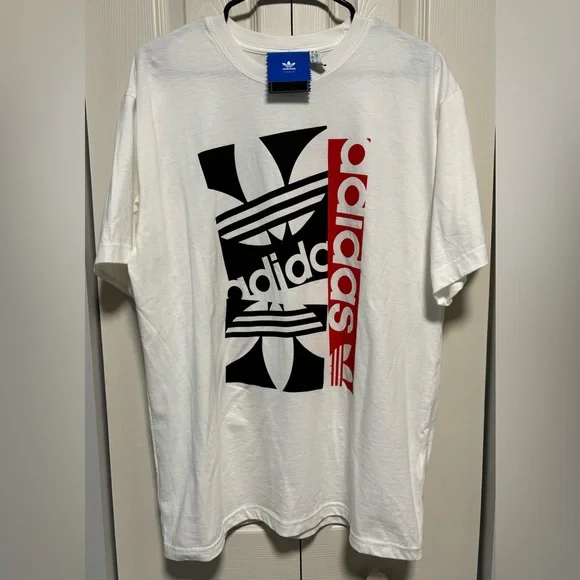 NWT Adidas Men’s White Logo Tee Size Large