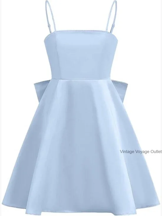 Kids Bow Knot Sleeveless Cami Dress A-Line Flared Mini