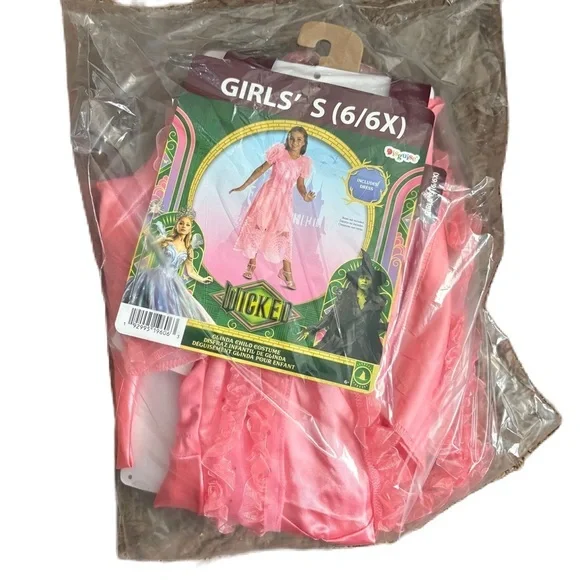 Wicked Galinda Charming Pink Girls' Dress NEW Small 6/6X Costume Halloween