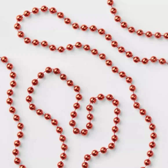 Wondershop™ 25' Plastic Bead Garland Red