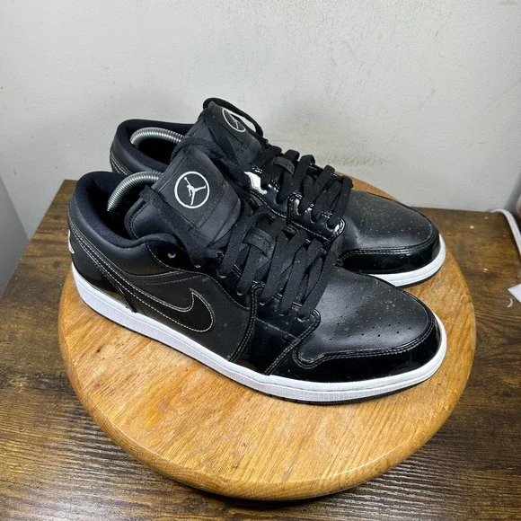 Jordan 1 Low All-Star 2021 Black White Patent Leather DD1650-001 Mens 12