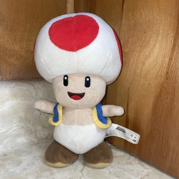 2017‎ Nintendo licensed Super Mario Plush Toy 8 Toad CLEAN