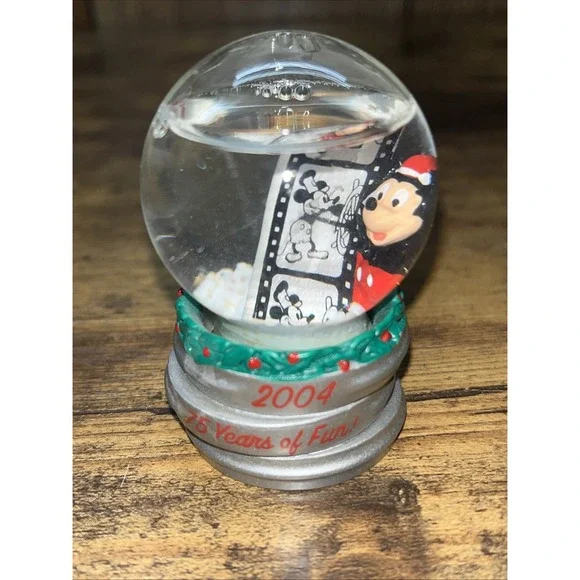 2004 Disney Mickey Mouse 75 Years Of Fun Snow Globe JCP 2 1/2