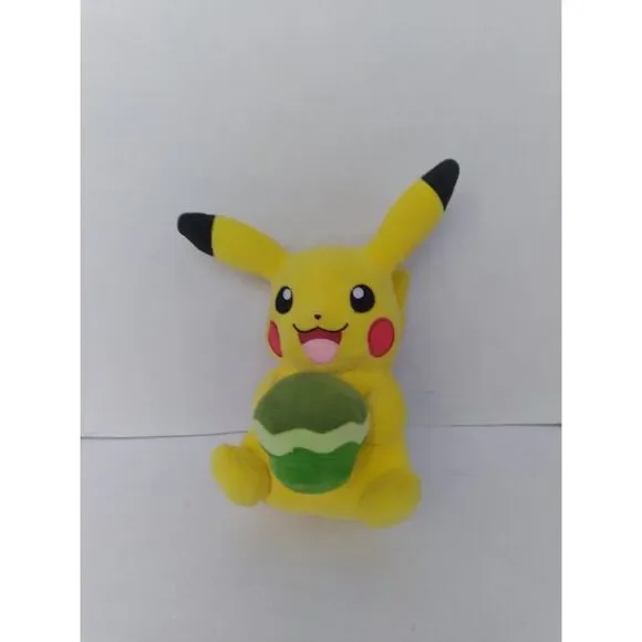 Official Pokemon Pikachu Plush Toy with Green Apple Collectible‎ Stuffed Animal