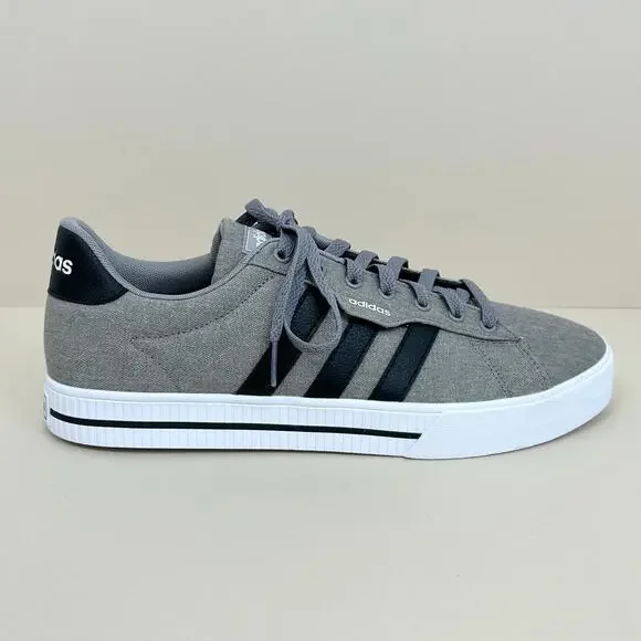 Adidas Men's Daily 3.0 Dove Grey Black Ortholite Insole Lace-Up Sneakers SIZE 11