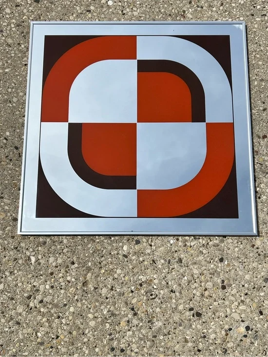 RARE Orange brown Vintage OP Wall Mirror Turner 30
