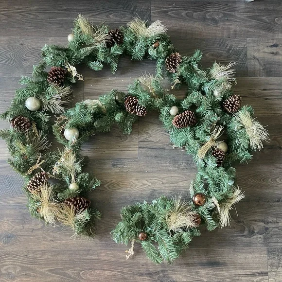 Pier 1 Gold and Brown Ornament Unlit Garlands