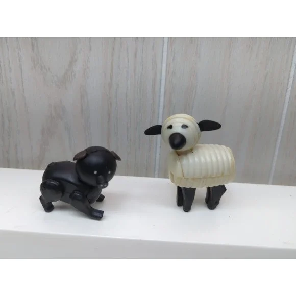 Fisher-Price Little People vintage hex screw farm animals black pig sheep USED