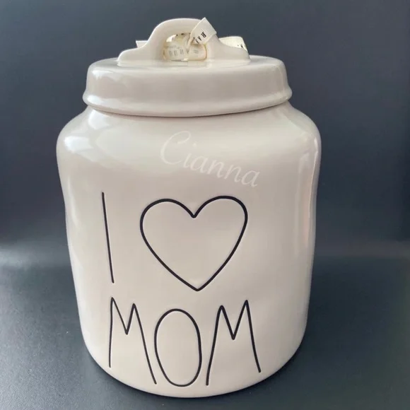 Rae Dunn I HEART MOM Canister