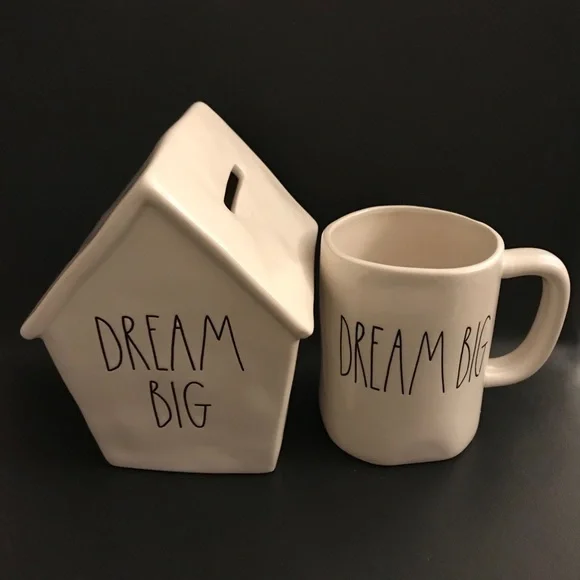 Rae Dunn Dream Big Piggy Bank & Mug
