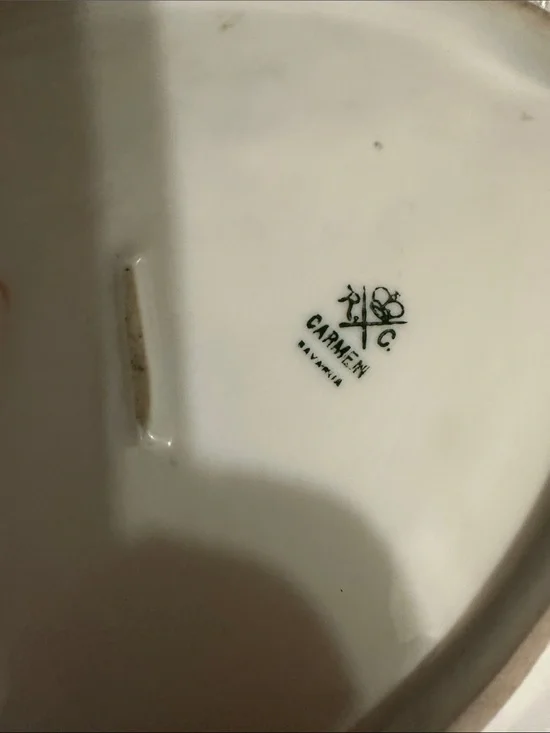 Antique Hand-Painted Porcelain Dish