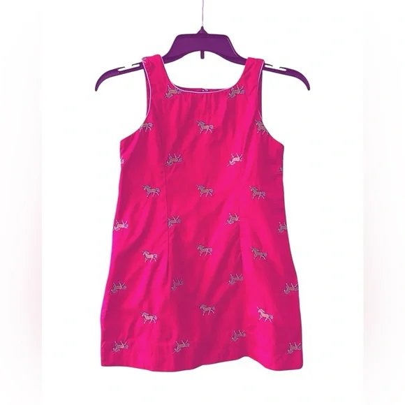 Vintage Lily Pulitzer Pink Green Unicorn Dress size 10