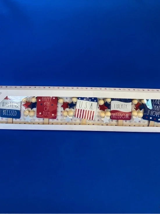 Rae Dunn Patriotic 4th of July Garland - Red, White & Blue