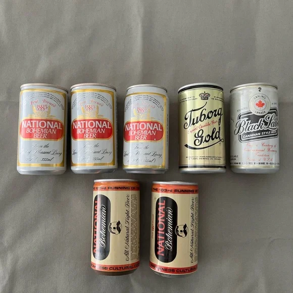 Vintage BANK TOP Collectors Beer Cans Coin Banks - Lot of 7