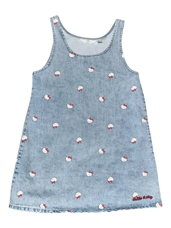 H&M x Sanrio Hello Kitty Denim A-Line Dress Size 9-10