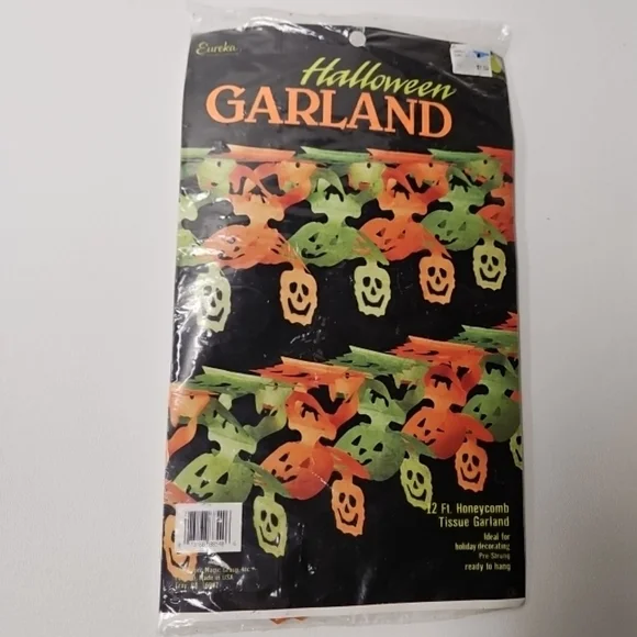 Vintage Eureka Halloween Honeycomb Tissue Garland 12' The Paper Magic Group