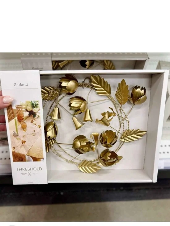 Easter Gold Metal Botanical Garland - Threshold