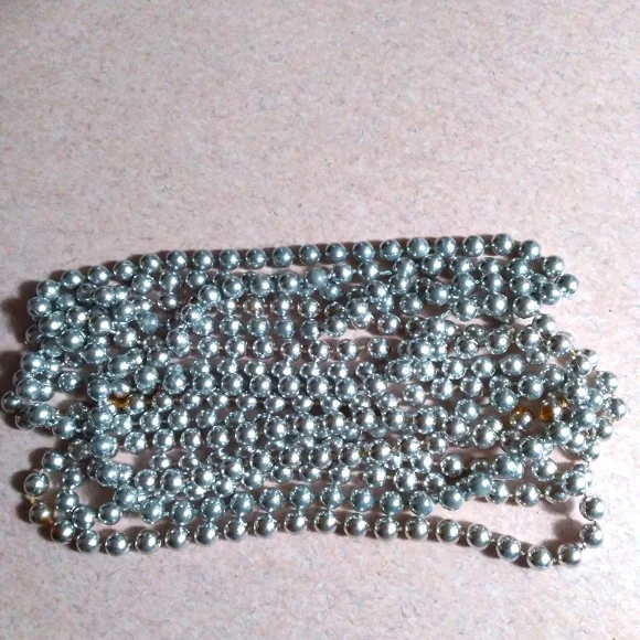 Silver bead accents for Christmas