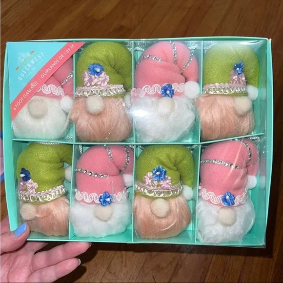 Easter Spring Gnome Garland 6 foot long brand new in box