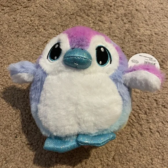 Plush Penguin Toy - White and Purple