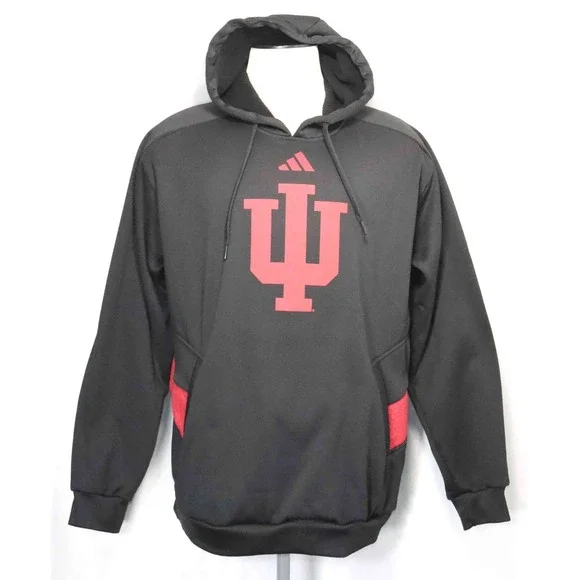 Adidas Indiana Hoosiers Travel Black Pullover Hoodie 2HQ001‎ Mens Size XLT