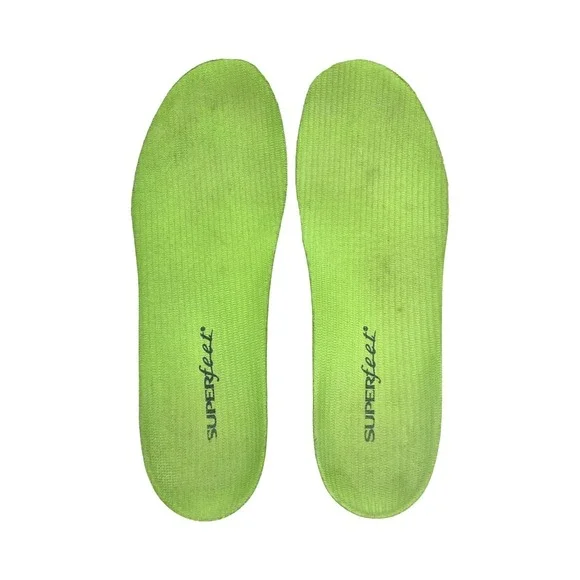 Superfeet Insoles Mens 7.5-9 Wms 8.5-10 Green Shoe Inserts Arch Support Orthotic