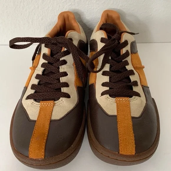 Vintage Giro Ollie Men's Leather and Suede Brown and Orange Sneakers Sz 8.5
