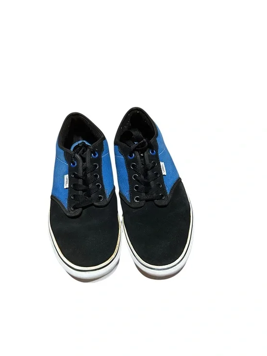 Men's Vans Black and Blue Low-Top Canvas Sneakers size 10