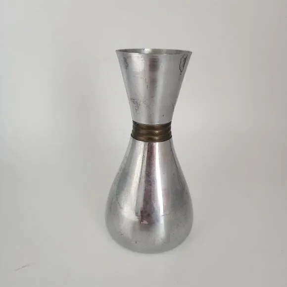 Vintage Silver Tone Brass Bud Vase 5.5