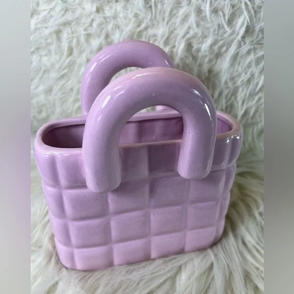 Charming Pink Ceramic Handbag Decor – Approx 6
