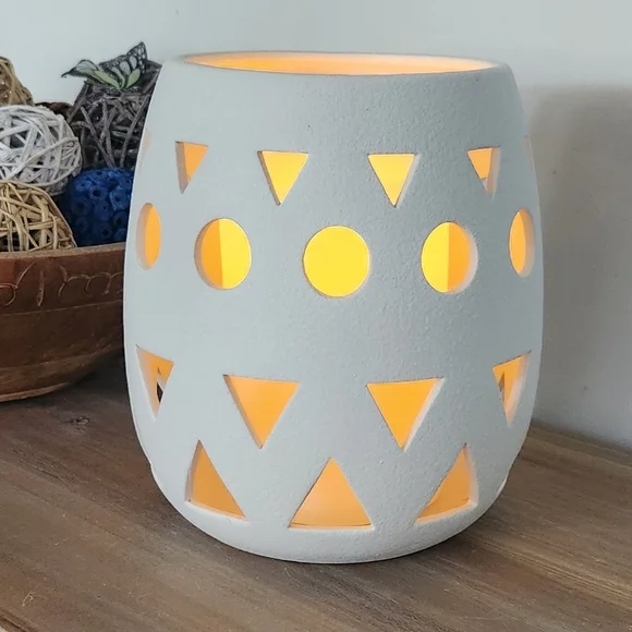 🏠 Hobby Lobby White Ceramic Geometric Vase – Mirage Collection Elegant Ambiance
