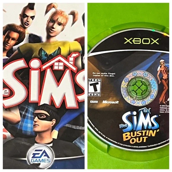 XBOX Lot of 2 The Sims, Bustin Out microsoft ea games
