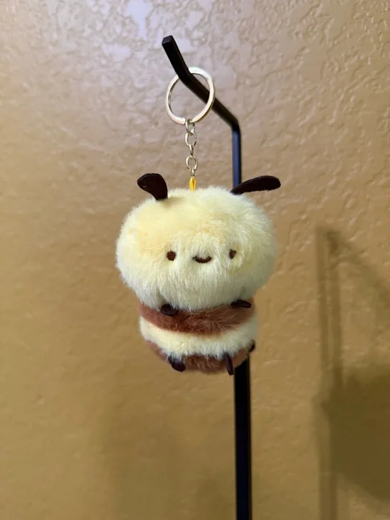 Fuzzy Bumblebee Bag Charm / Keychain - New!