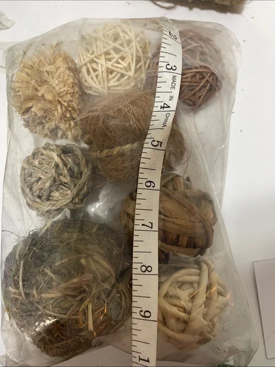 5/$25 DIY Toys or Decor Fun Natural Jute Twine and Decorative Rattan Balls