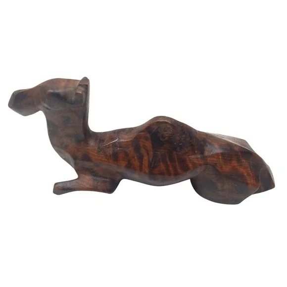 Hand‎ Carved Moroccan Thuya Wood Camel, Hand Carved Decor, Wood Art /5