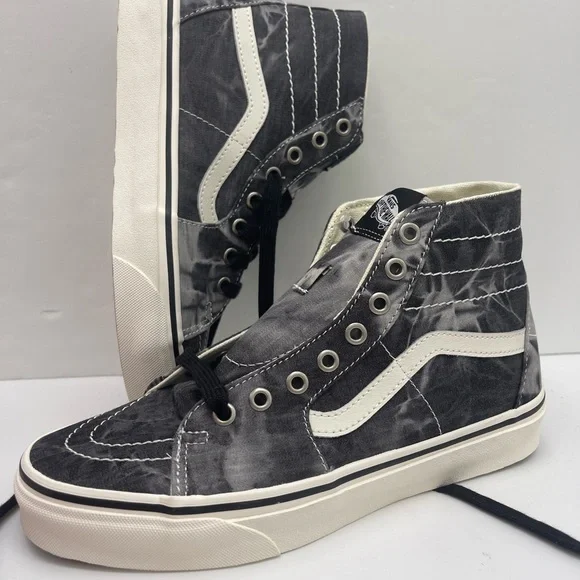 Vans Men’s Sk8-Hi Tapered (Denim Destroy)Black/ Marshmallow Sneakers VN0A4U169FL