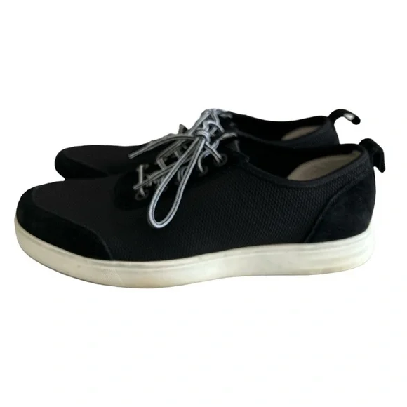 Alegria Men's Stretcher Black Mesh and Suede Lace Up Comfort Sneakers - 43/9.5