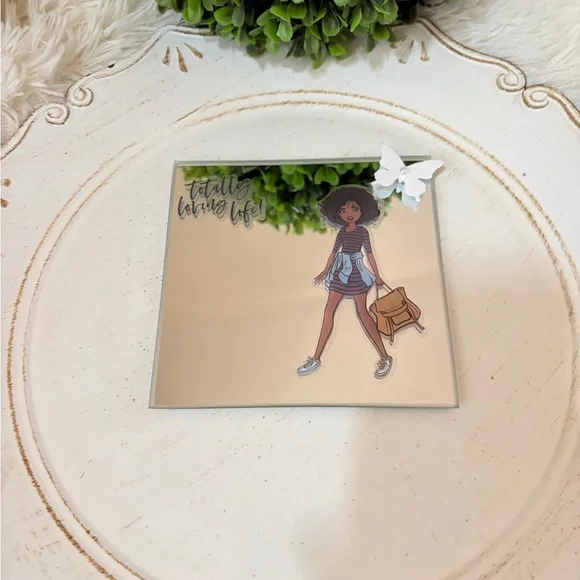 BOGO Custom designed Stylish Mirror Decor with Butterfly Accent