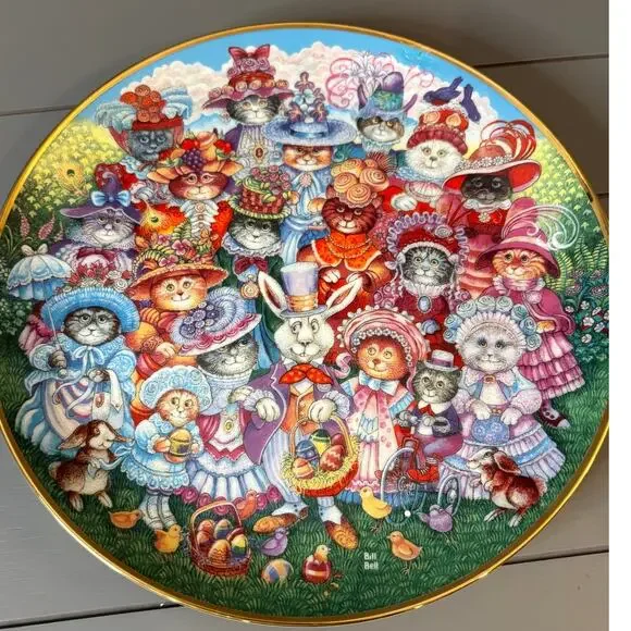 VTG Bill Bell Cat Collectible Plate 